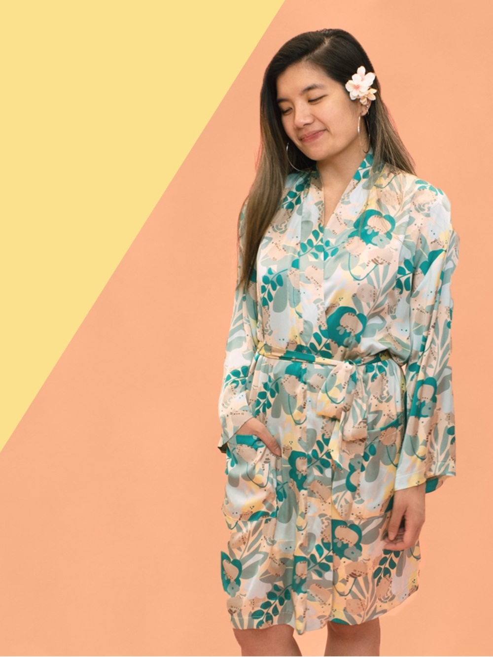 Pusheen Tropical Satin Robe with Pockets XS-M